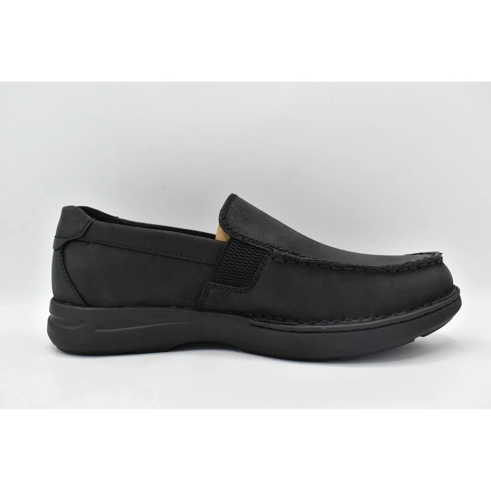 Born Mariner Loafers Mens 10 Black Full Grain Leather Slip On Moc Toe Shoes NEW